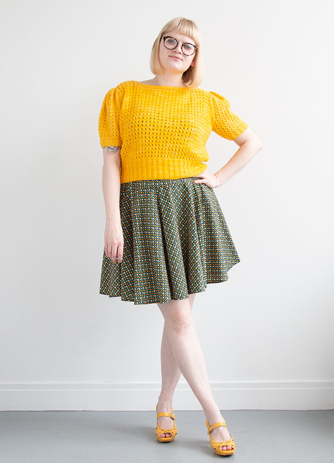 Learn what I loved, hated and would do differently in making this handmade outfit. The sweater is an original 1940s knitting pattern for the Fernlace Pullover, and the skirt is a self-drafted circle skirt pattern, fully lined.