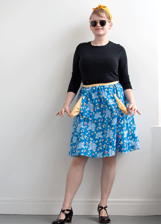 Making a skirt from a favorite dress sewing pattern is easy! Get some easy tips for making half of your favorite dress in the latest edition of Handmade Wardrobe on Hands Occupied.