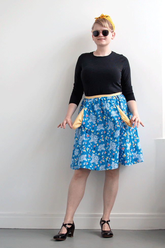 Making a skirt from a favorite dress sewing pattern is easy! Get some easy tips for making half of your favorite dress in the latest edition of Handmade Wardrobe on Hands Occupied.