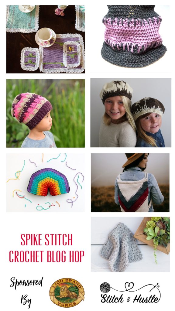 Crochet spike stitch blog hop - free Patterns