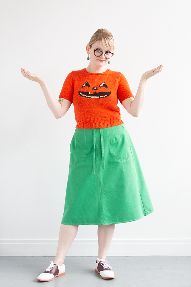Read about how this intarsia jack-o'-lantern sweater came to be, and the joy of making exactly what you want to make, just for you. 