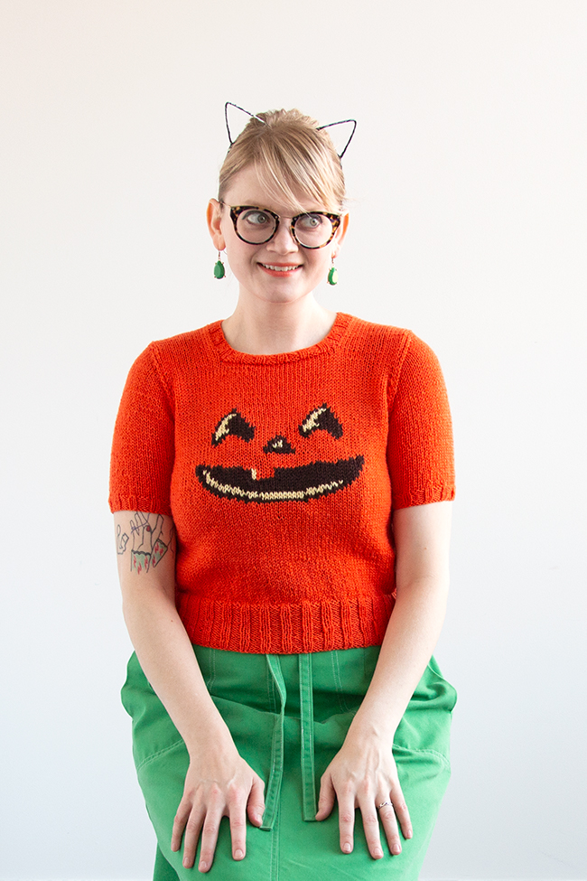 Read about how this intarsia jack-o'-lantern sweater came to be, and the joy of making exactly what you want to make, just for you. 