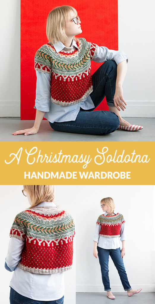 Read about one knitter's Christmas inspired take on the Soldotna Crop sweater pattern by Caitlin Hunter, including tips for customizing for fit!