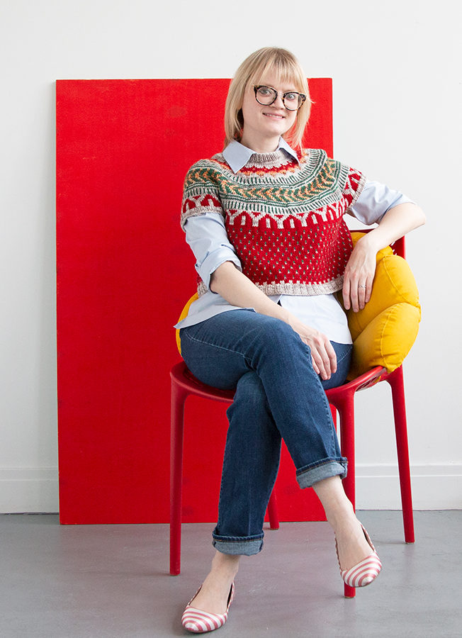 Read about one knitter's Christmas inspired take on the Soldotna Crop sweater pattern by Caitlin Hunter, including tips for customizing for fit!