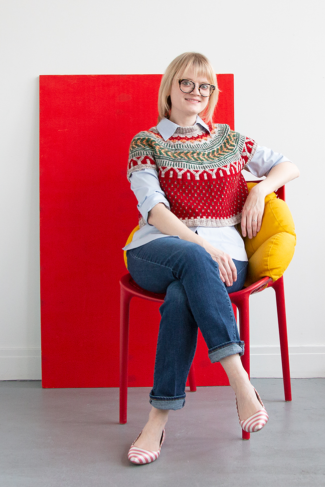 Read about one knitter's Christmas inspired take on the Soldotna Crop sweater pattern by Caitlin Hunter, including tips for customizing for fit!