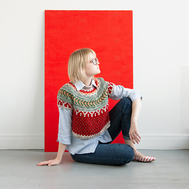 Read about one knitter's Christmas inspired take on the Soldotna Crop sweater pattern by Caitlin Hunter, including tips for customizing for fit!