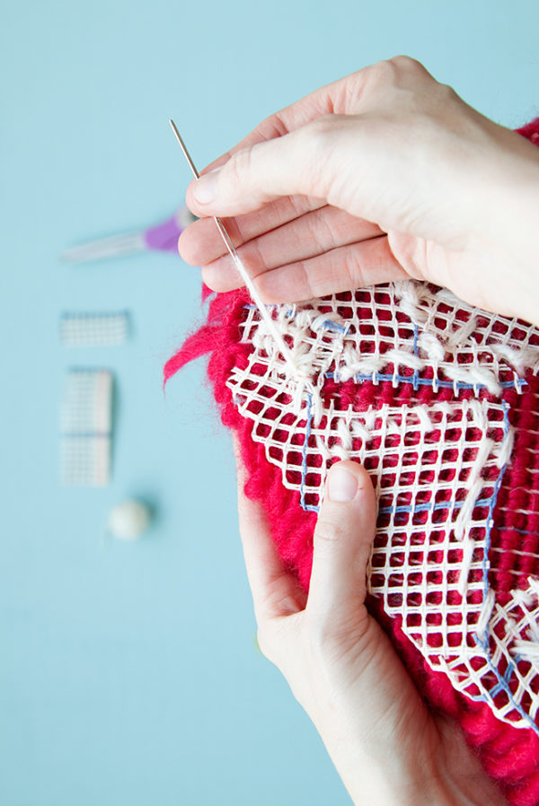 NonSquare Latch Hook Finishing Tutorial Hands Occupied