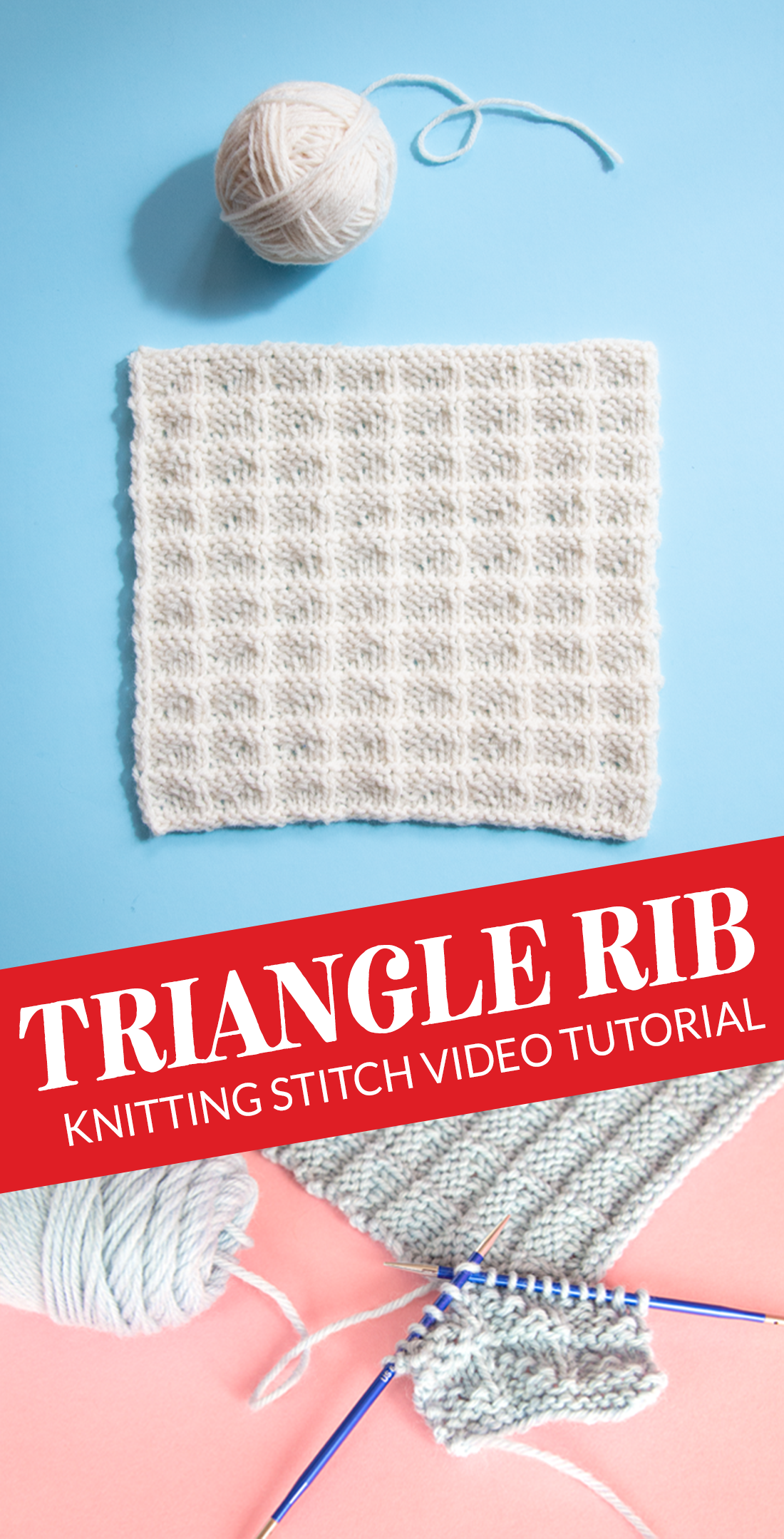 Heidi from Hands Occupied walks you through how to knit the triangle rib stitch in a beginner-friendly knitting video tutorial. 