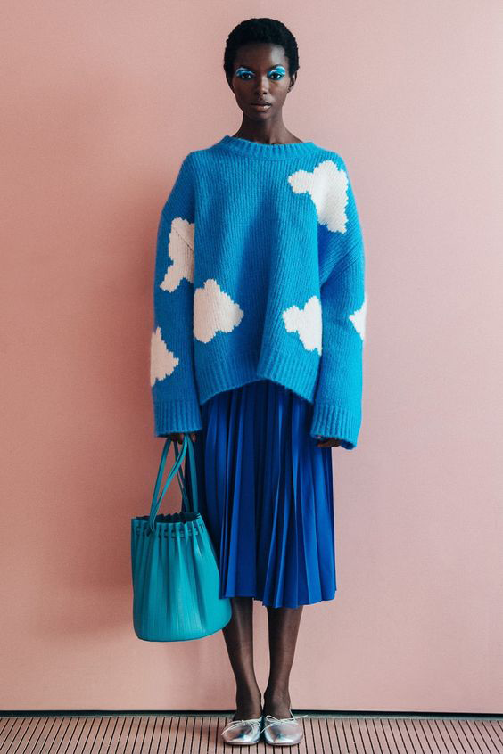 Cloud sweater from a handbag marketing campaign, found via pinterest