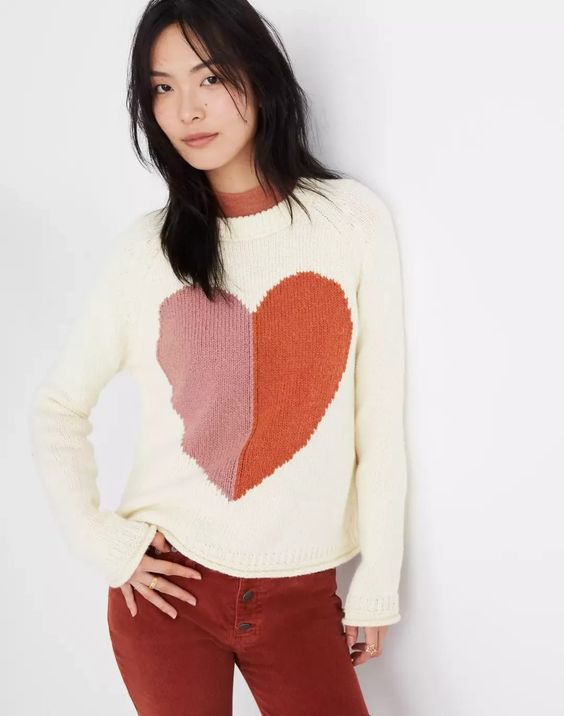 heart pullover sweater by madewell