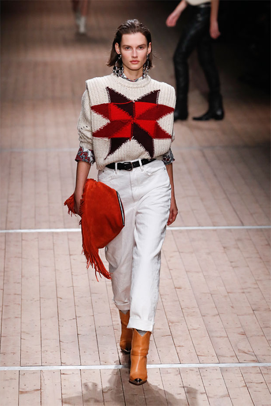 inside out nordic star sweater: Isabel Marant Fall 2018 Ready-to-Wear Fashion Show Collection