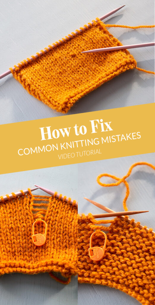 Learn how to fix common knitting mistakes with a beginner-friendly video tutorial. Topics covered: laddering down, tinking, frogging, and picking up stitches. 