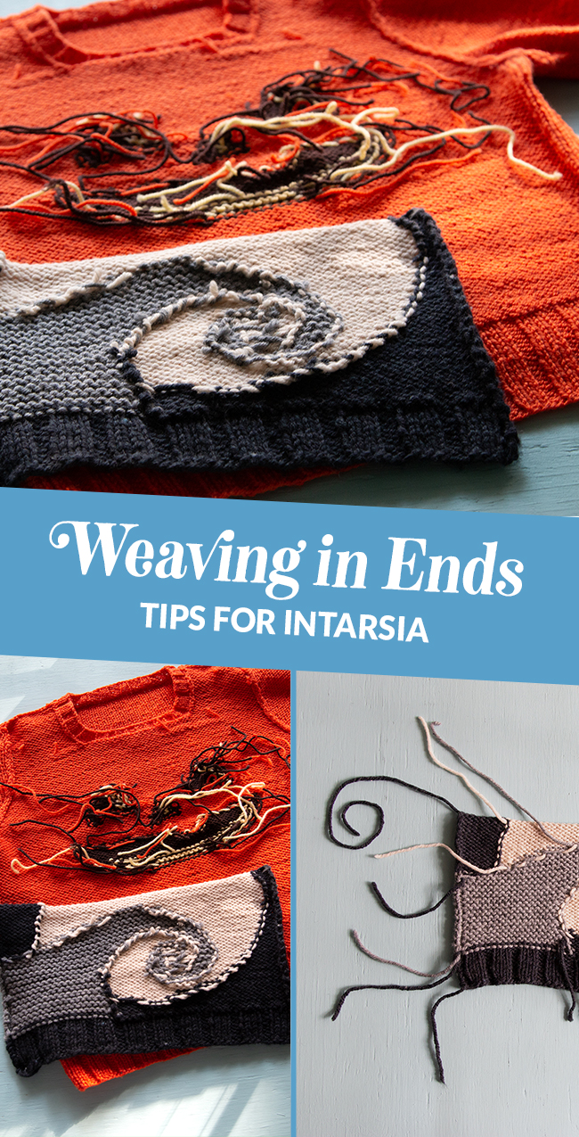 Intarsia knitting often leaves us with a few (or a lot) of ends to weave in. Learn the best tips for weaving in ends to achieve beautiful finished knits with a video and written tutorial.